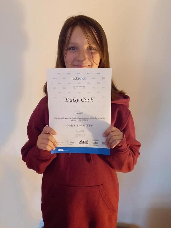 Daisy Cook passes Grade 1